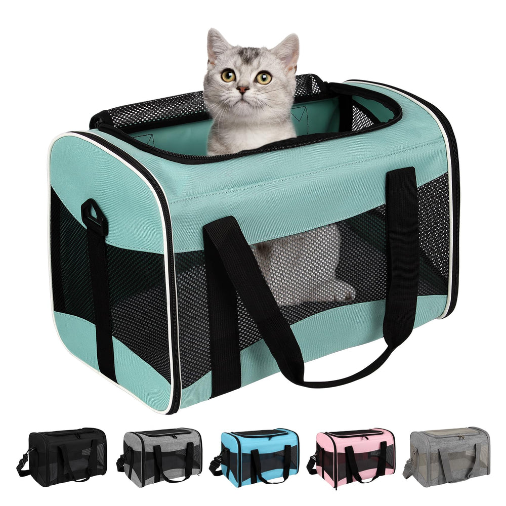 Top tasta cat carrying case front view, airline approved for stress-free pet travel