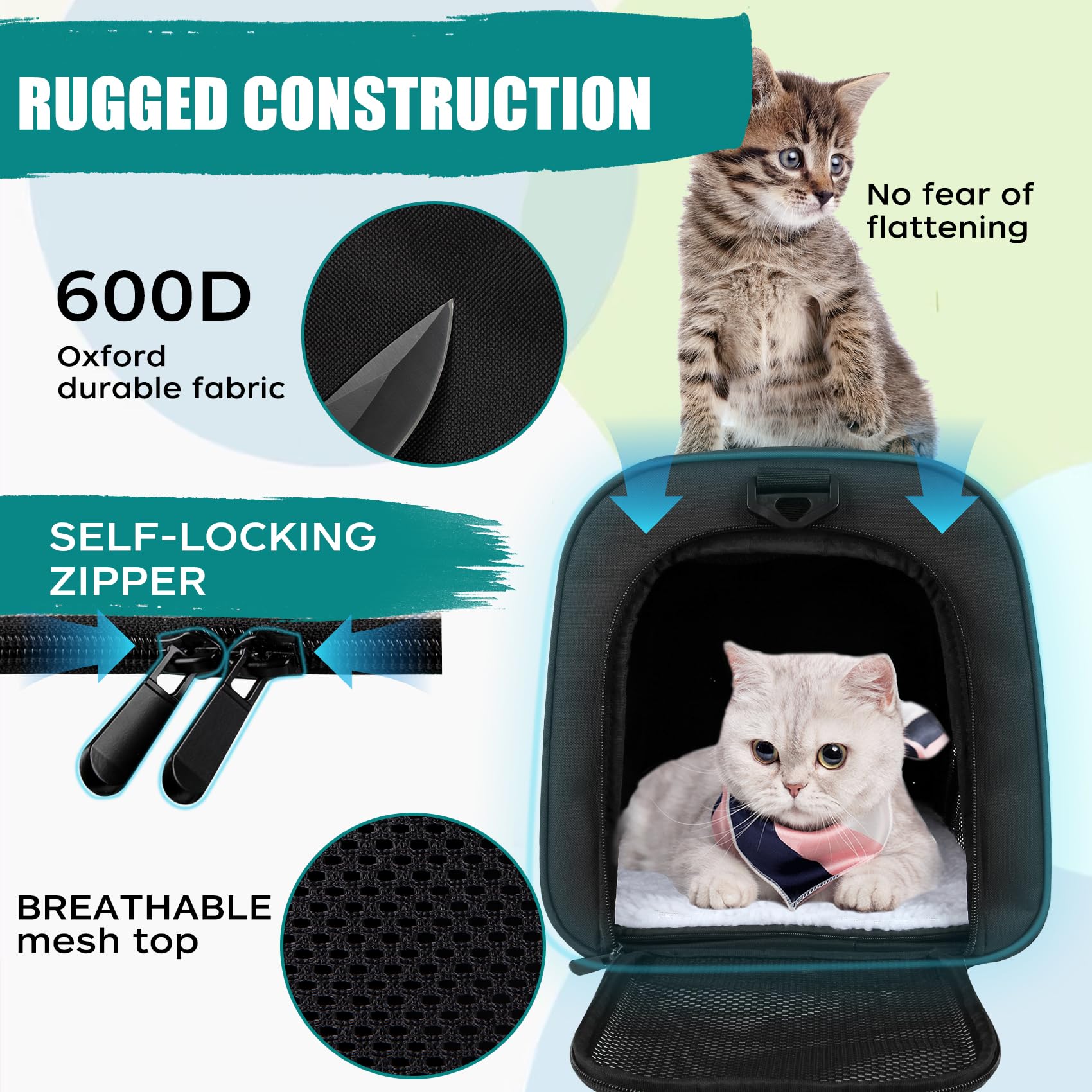 Top tasta soft-side carrier with padded strap for hands-free travel