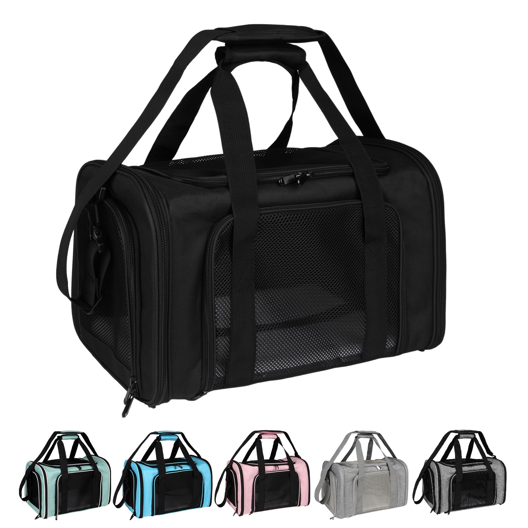 Top tasta dog cat carrier soft-sided open top entry for easy pet access