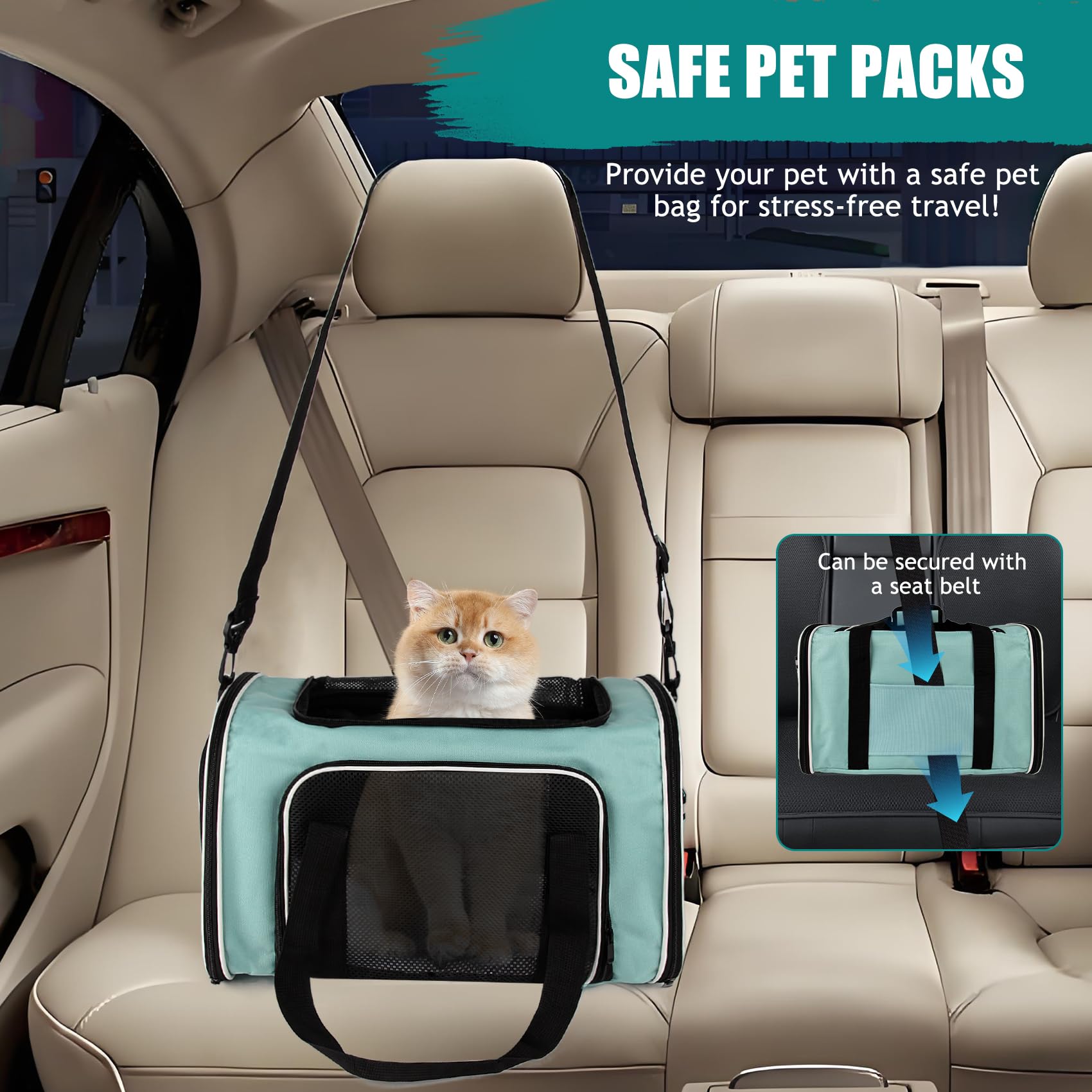 Top Tasta carrier close-up of non-slip zipper for pet safety