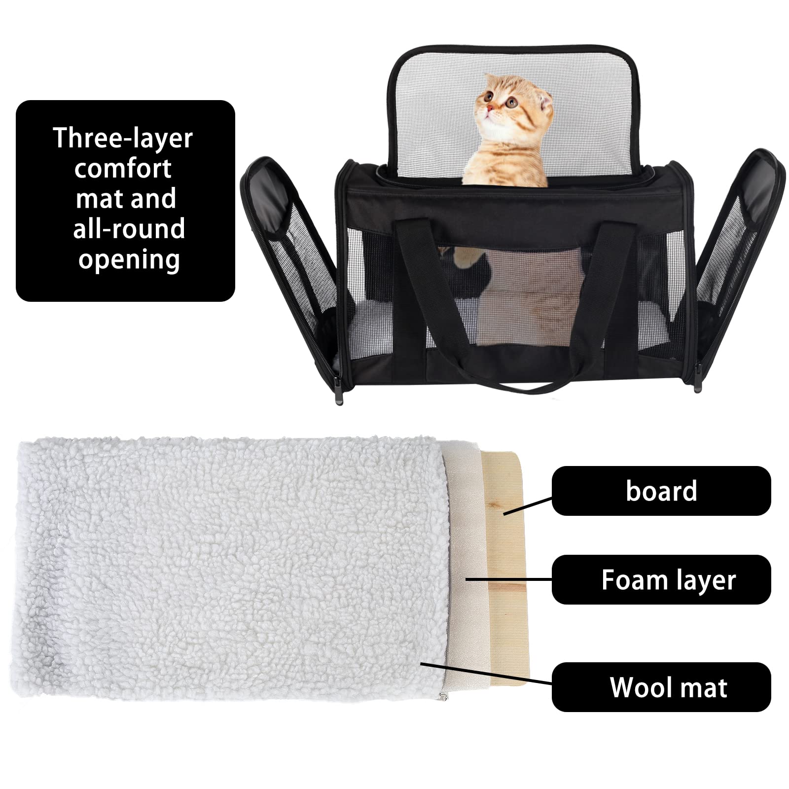 Top tasta pet bed wool pad provides cozy rest during trips.