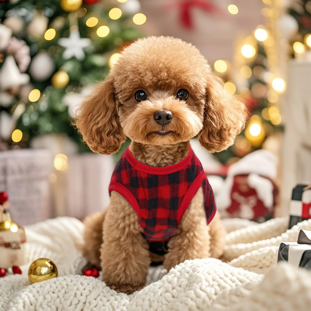 Topbuti dog fleece sweater plaid gift packaging ready for a holiday present