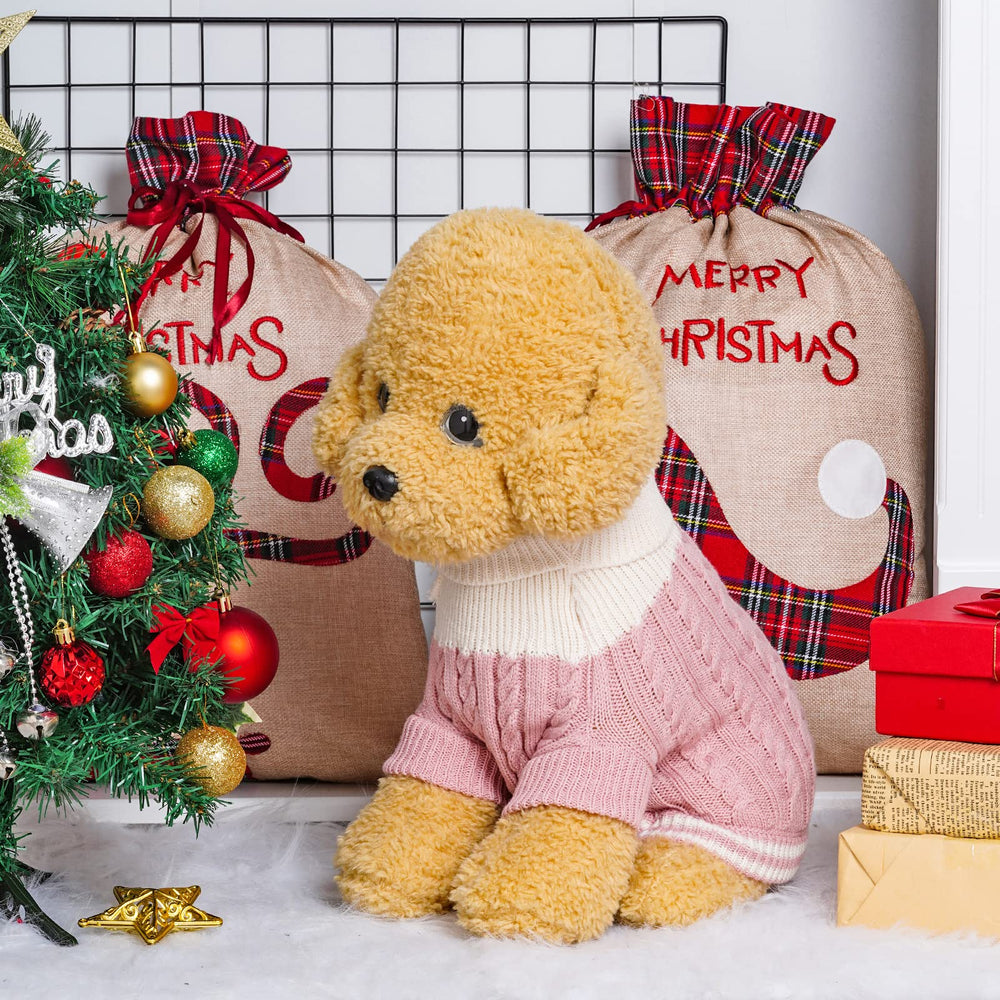 Topbuti dog sweater back view highlights uniform coverage for chilly days.