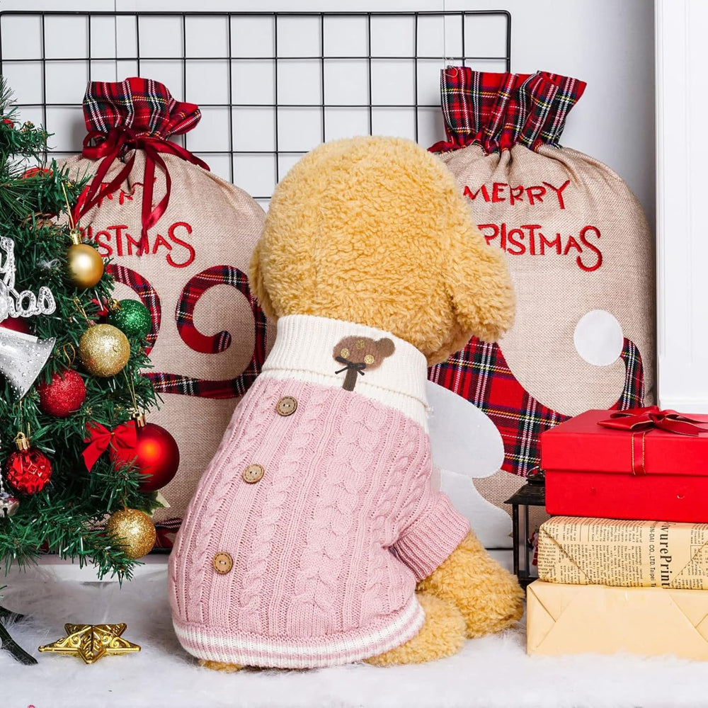 Topbuti dog sweater soft-polyester-fabric keeps coats cozy and durable.