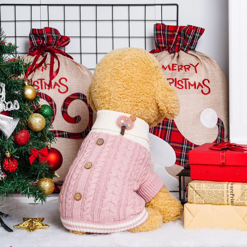 Topbuti dog sweater twist cable knit showcases stylish warmth and texture.