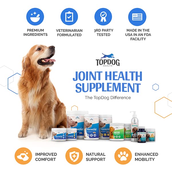 TopDog Health GlycanAid Maintenance supports mobility during active play and daily walks.