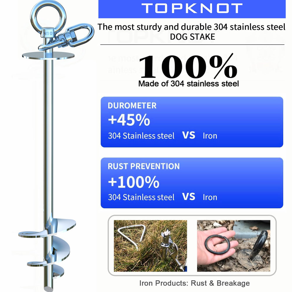 TOPKNOT 20ft dog cable pair extends run for comfortable outdoor activity