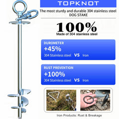 TOPKNOT 20ft dog cable pair extends run for comfortable outdoor activity
