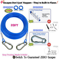TOPKNOT 360-degree swivel ring prevents tangling during yard play