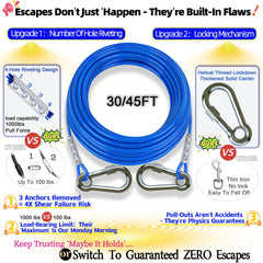 TOPKNOT 360° swivel minimizes tangles while your dog roams freely in the yard.