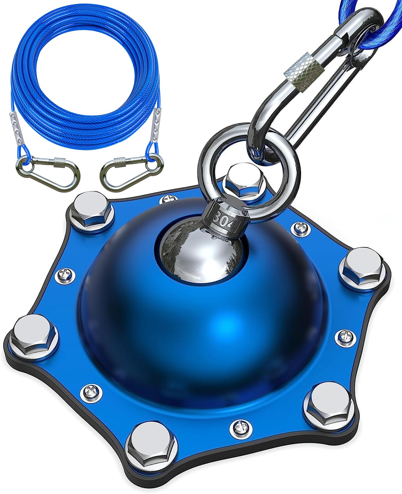 TOPKNOT dog tie-out cable 45ft enables spacious, safe yard exploration for large dogs.