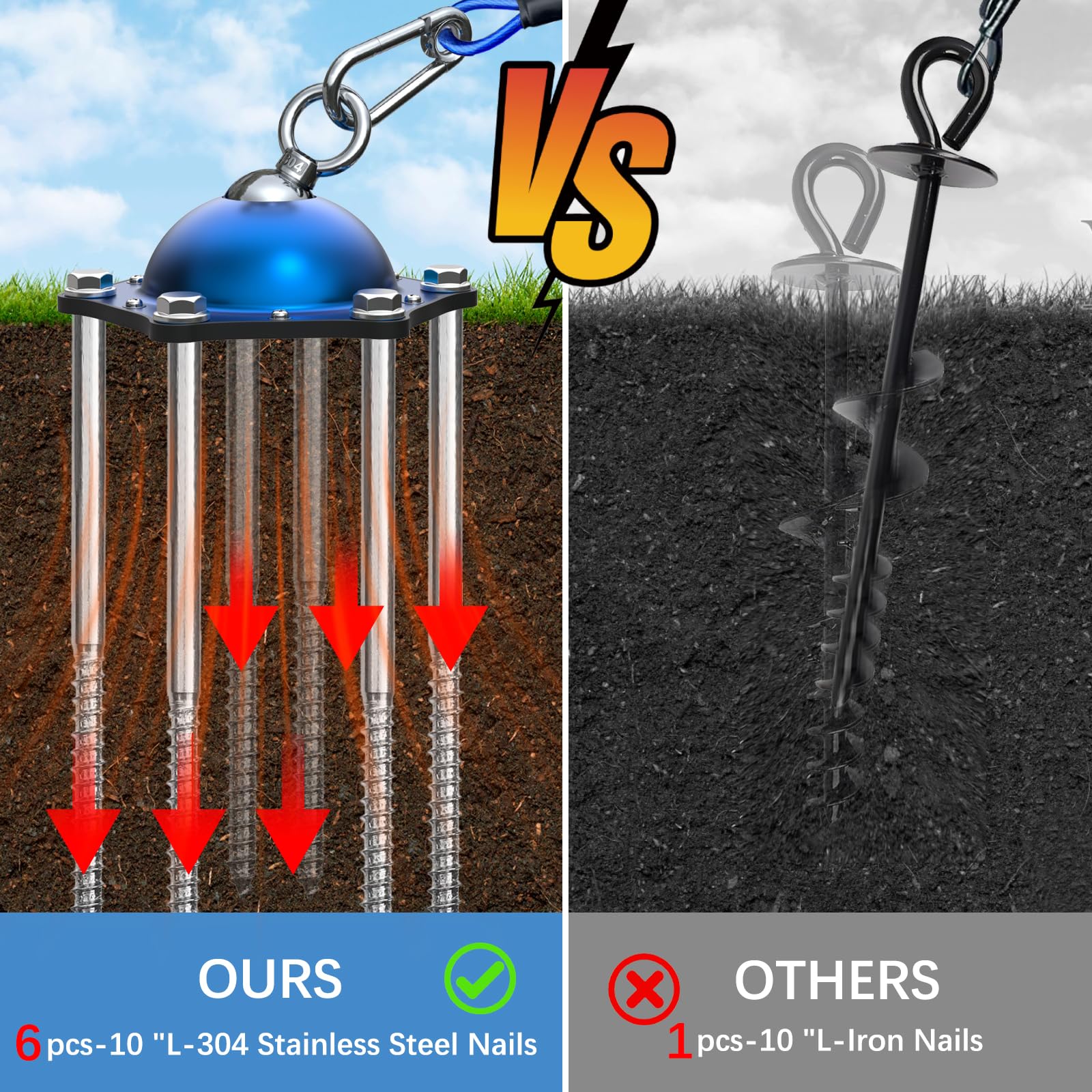 TOPKNOT stainless-steel clips protect connections and stay reliable during outdoor use.