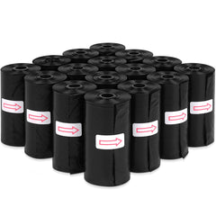 Toplive dog waste bags roll pack in black, 16 rolls for convenient cleanup on walks
