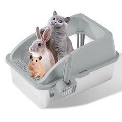 TopOpen stainless-steel litter box pan shows leak-proof base for cleaner floors.