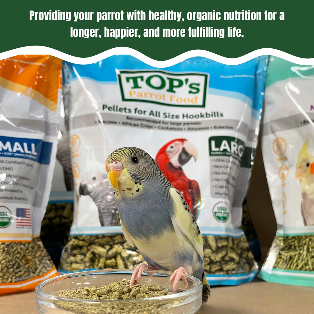 TOP's Parrot Food pellets portioning supports easy daily feeding.