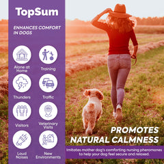TopSum 4-pack dog calming diffuser refills purple side view for easy placement