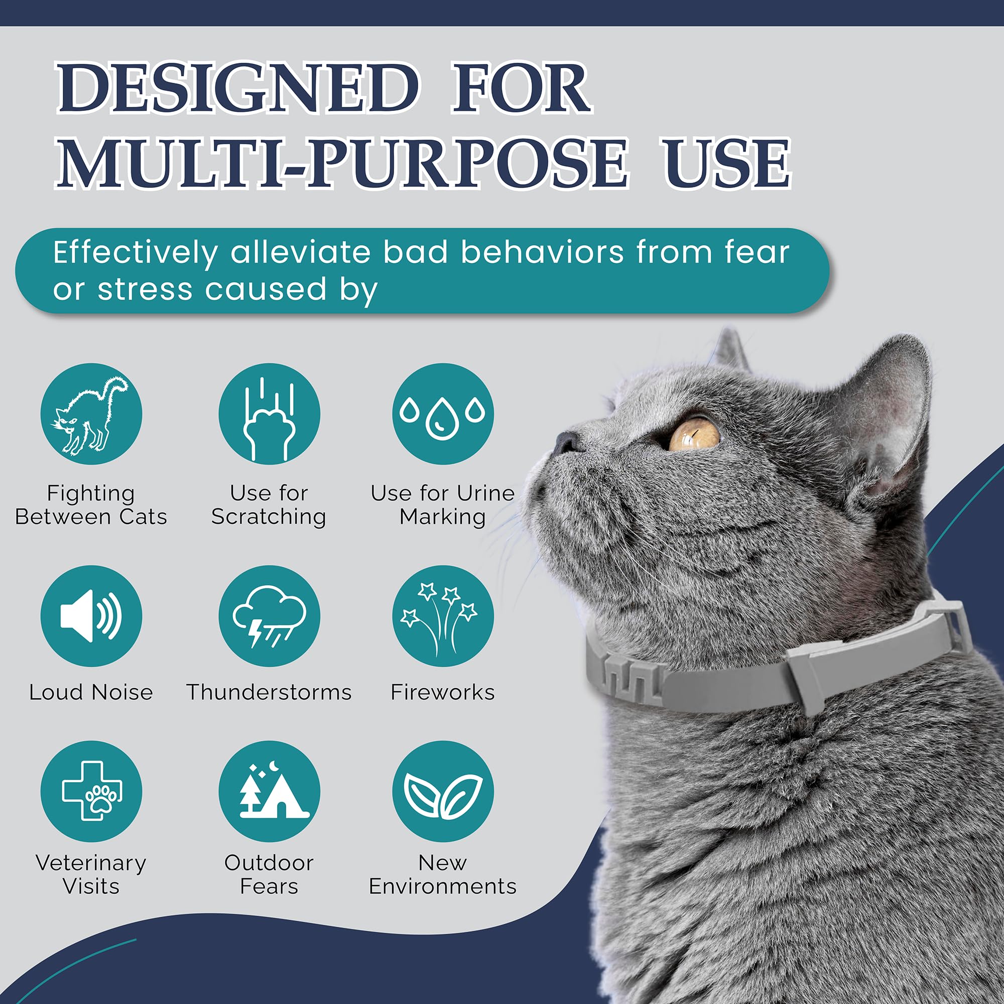 TopSum calming collar adjustable band closeup highlights flexible, comfortable fit.