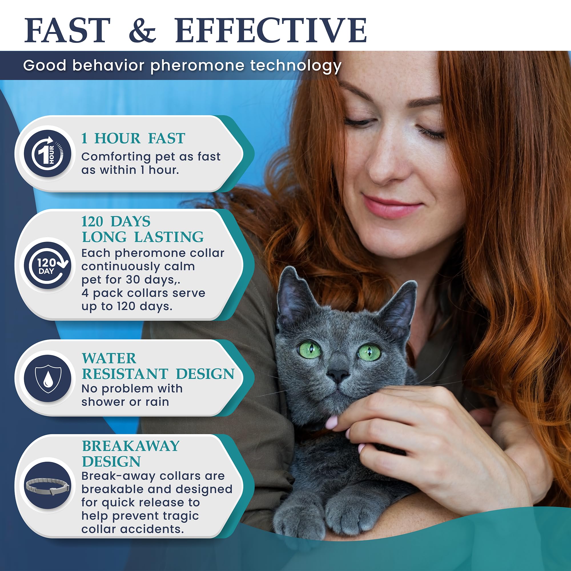 TopSum calming collar on cat demonstrates wearable comfort during daily activities.
