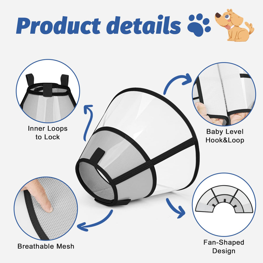 Toptakeit breathable material dog cone promotes skin-friendly comfort