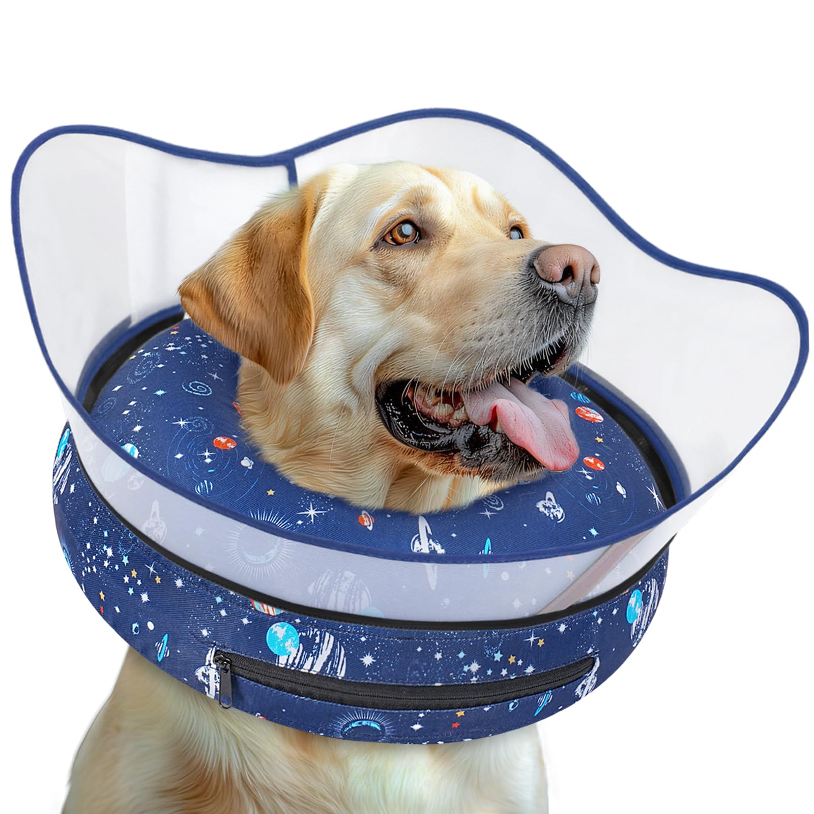 Toptakeit elevated inflatable dog cone donut outer view for comfortable, secure post-surgery healing
