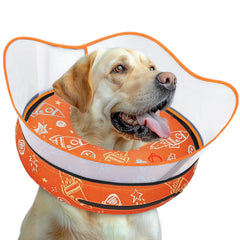 Toptakeit elevated inflatable dog cone full view showing secure post-surgery protection