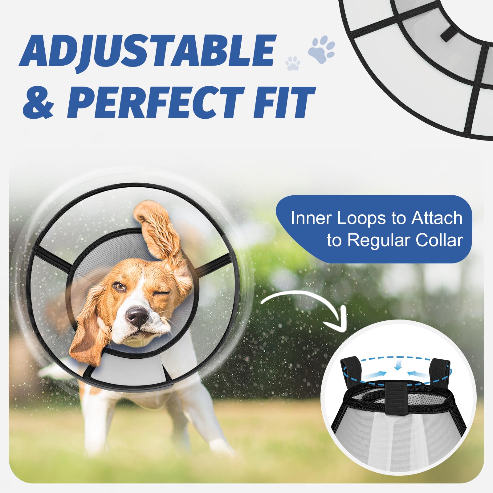 Toptakeit fan-shaped dog cone is easy to wear and remove
