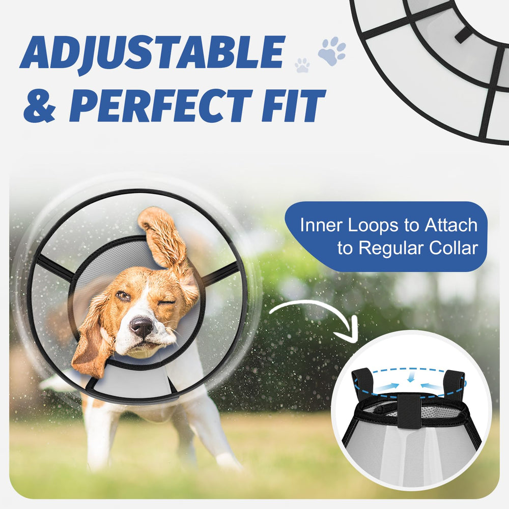 Toptakeit fan-shaped dog cone is easy to wear and remove
