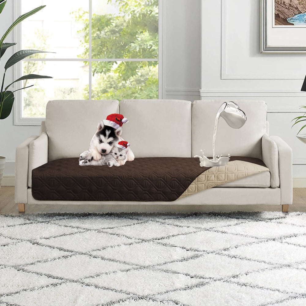 Topthumbs waterproof dog bed cover 30x70 front view protects bed from spills and muddy paws.