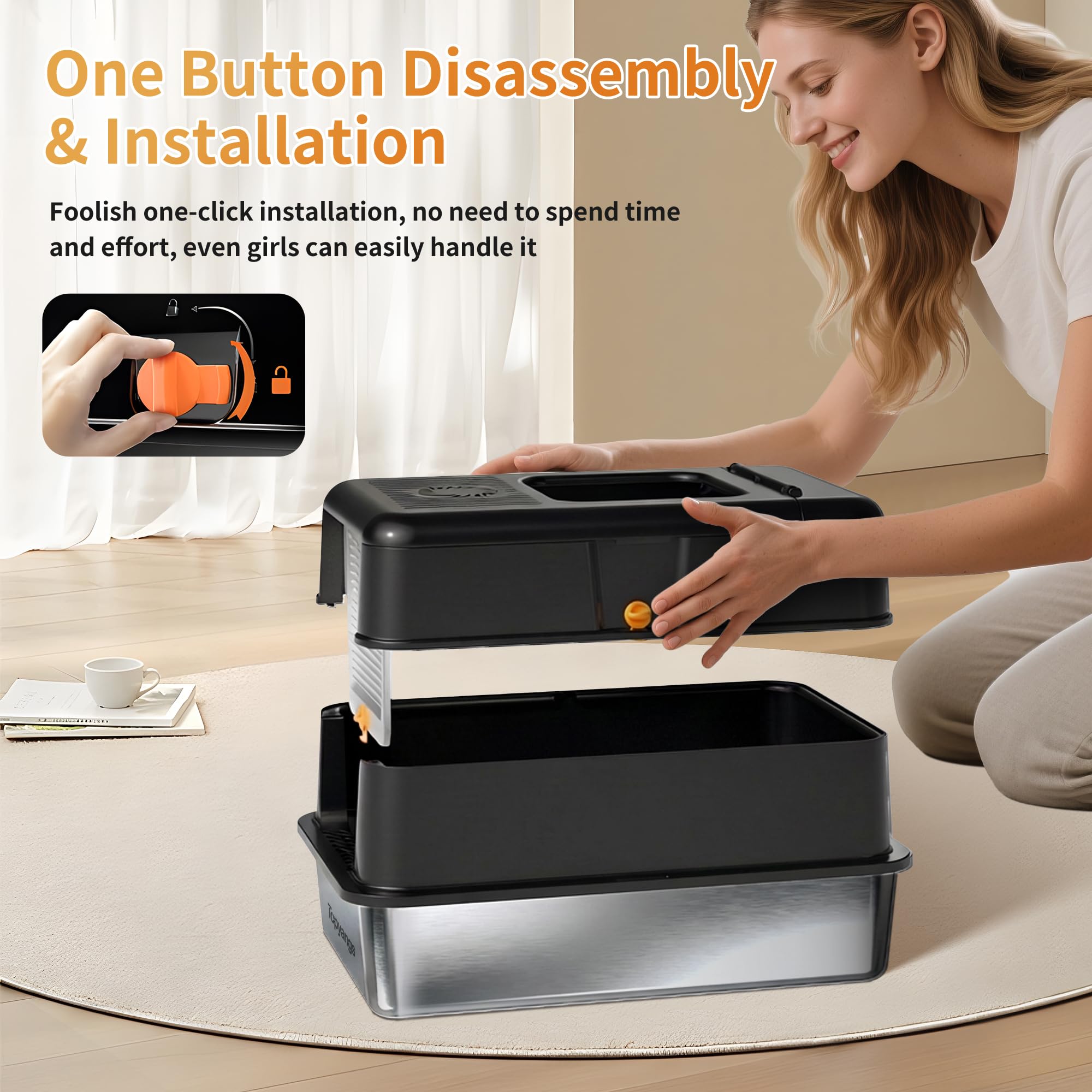 Topyangs high shell prevents litter scatter and leaks during use.