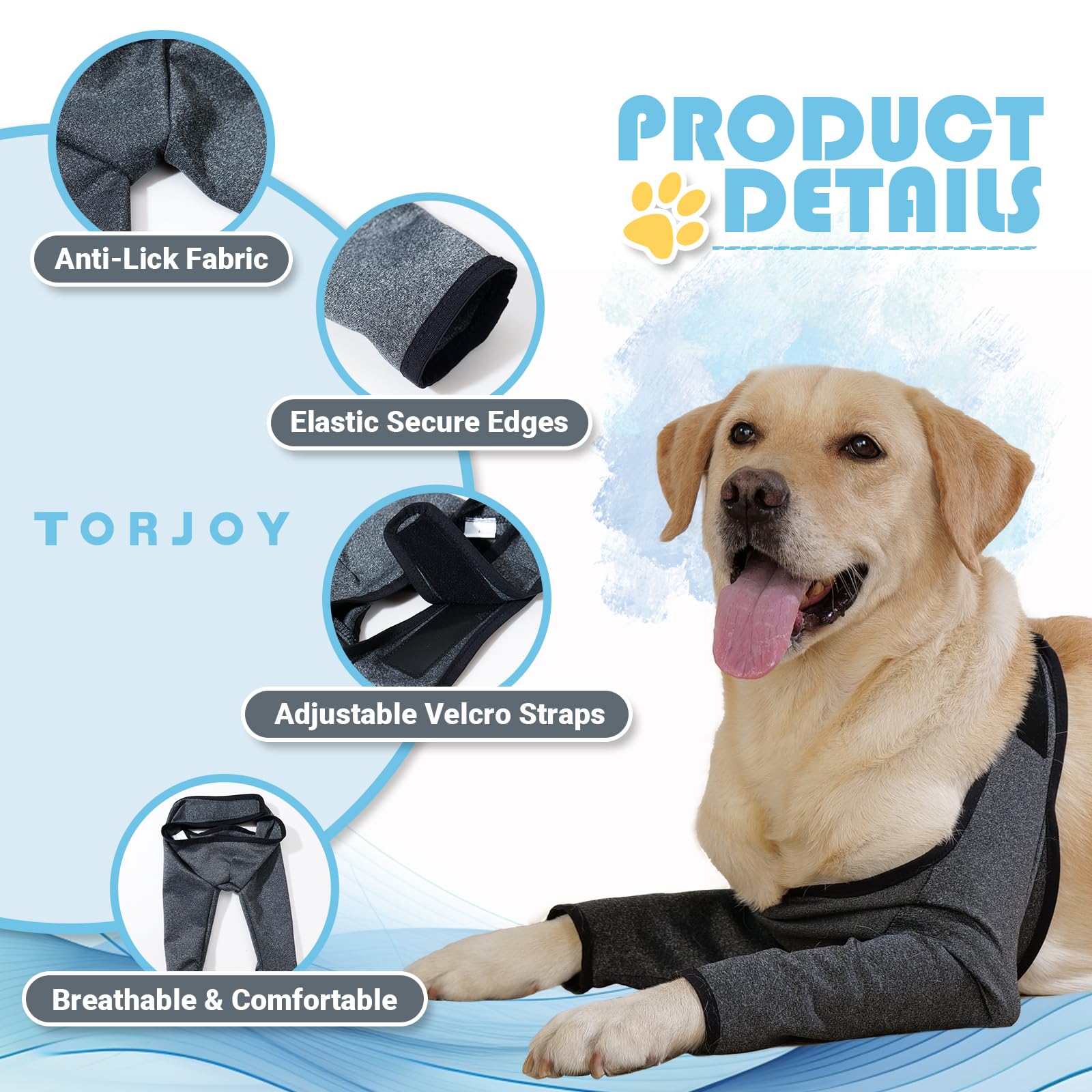 TORJOY recovery sleeve adjustable fasteners provide a secure, comfortable fit for daily wear.
