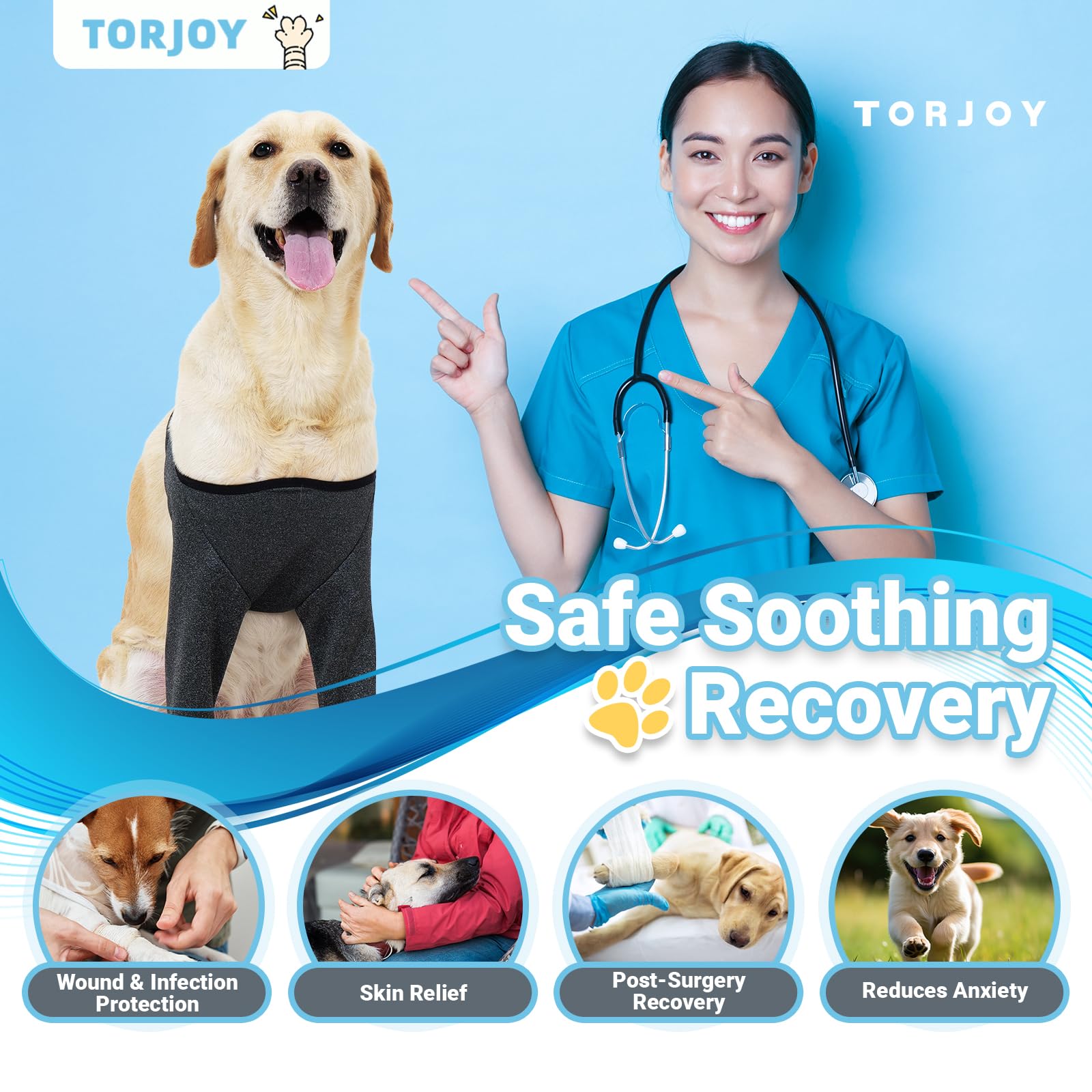 TORJOY machine-washable recovery sleeve stays clean and ready for repeated use.