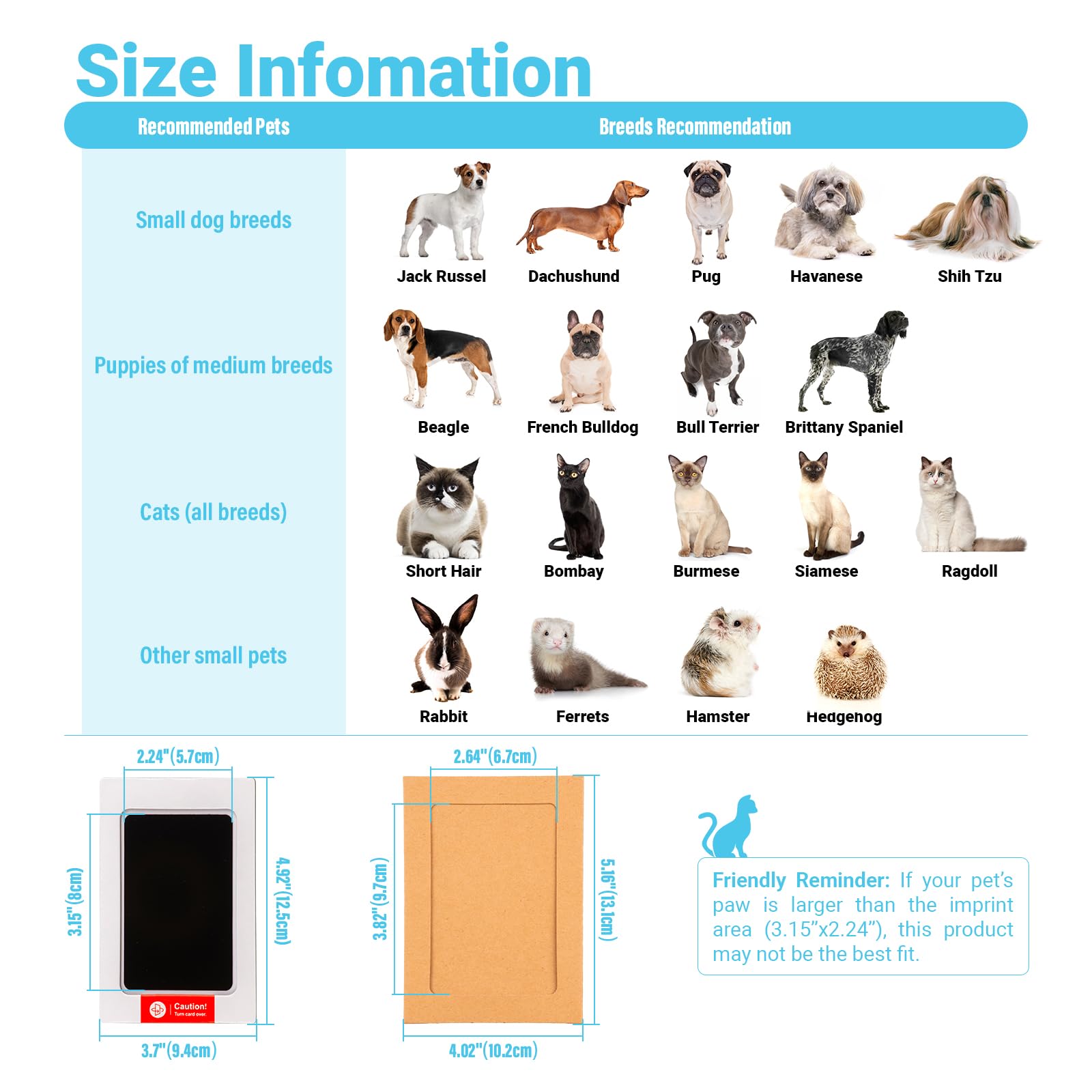 TORJOY instruction guide with stickers for easy first-time pet prints.