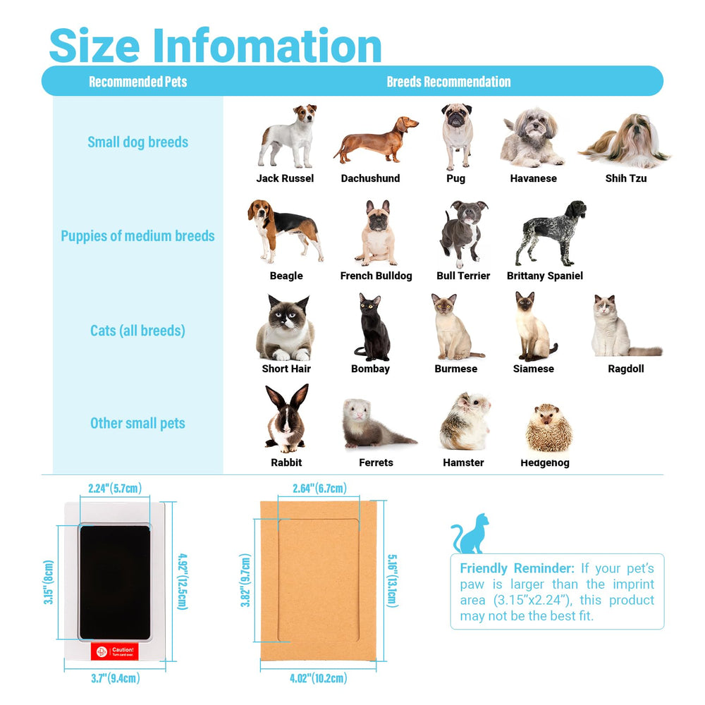 TORJOY instruction guide with stickers for easy first-time pet prints.