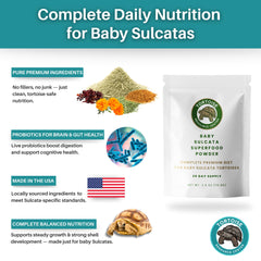 Tortoise Resource Center premium baby sulcata powder pour shows convenient daily dosing.