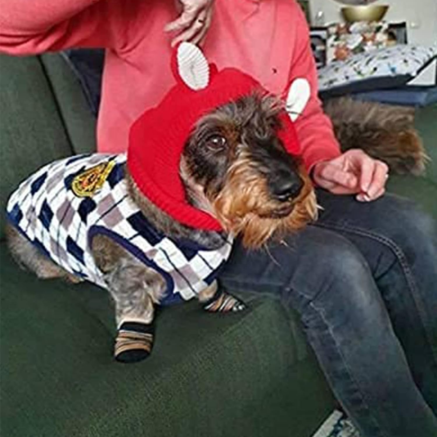 Tosuua Quiet Ears dog ear muffs beige keep ears warm during baths