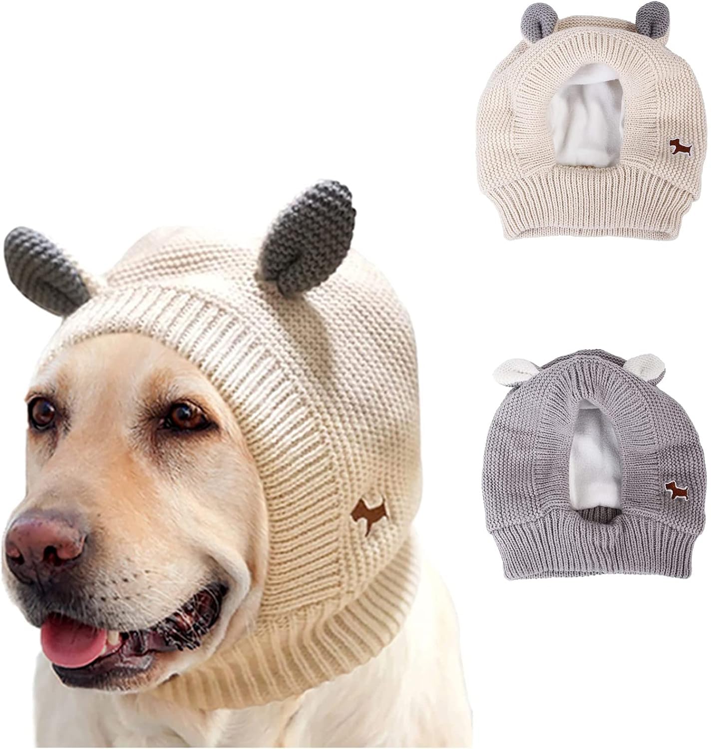 Tosuua Rabbit-ear design beige creates festive look with practical warmth