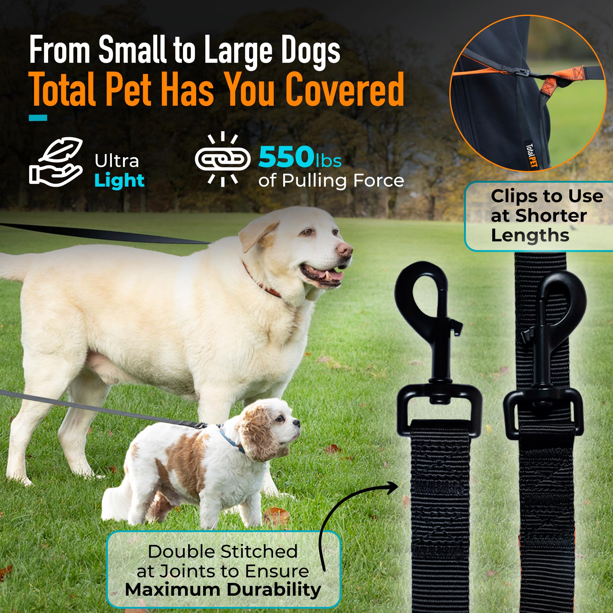 Total Pet distance-marker training where length settings adapt to different ranges.