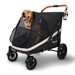 Totoro Ball dog stroller front view with breathable mesh for comfortable outings.