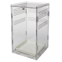 Totzlian acrylic jumping spider enclosure, top view highlighting compact arboreal habitat.