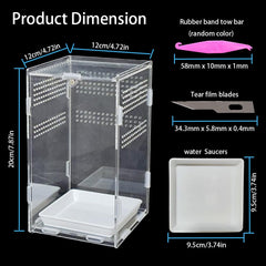 Totzlian acrylic spider enclosure with magnetic door enables easy access.