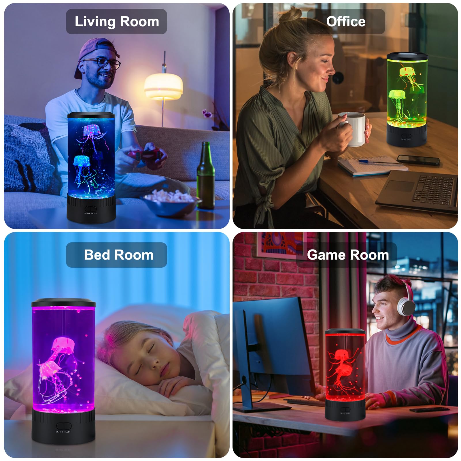TOUBIK Jellyfish Lamp complements office spaces with serene decor.