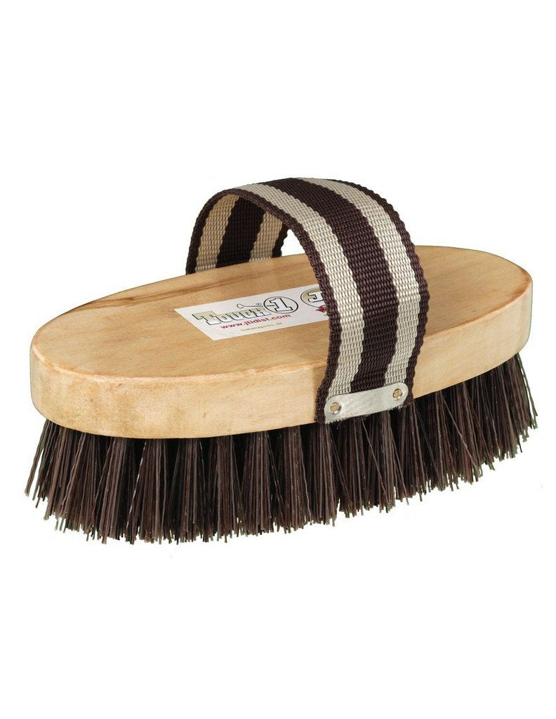 Tough 1 J.T. International horse brush clearly showing gentle grooming for a healthy coat.