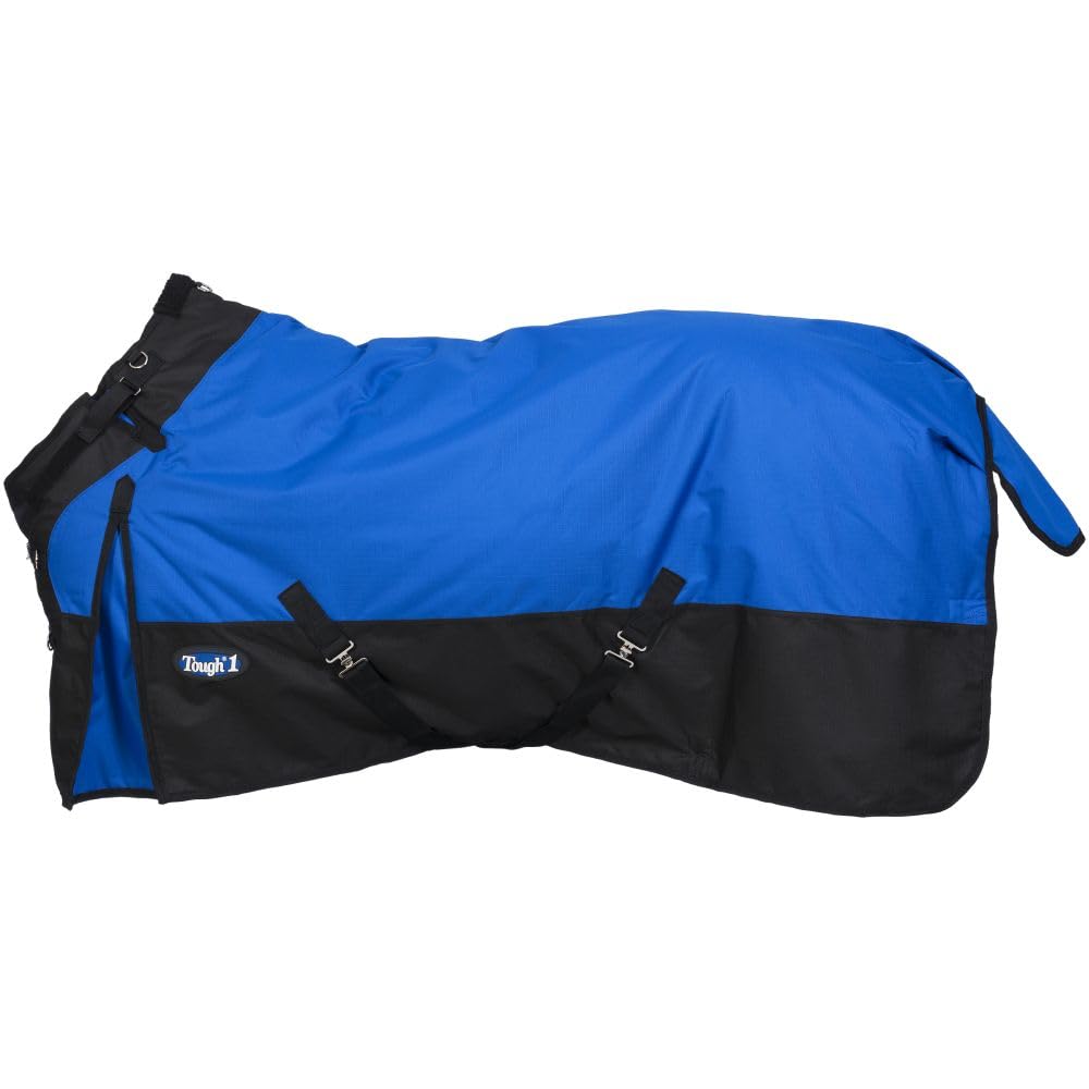 Tough1 Snuggit turnout blanket 75in royal blue with adjustable neck for secure, weather-ready turnout.