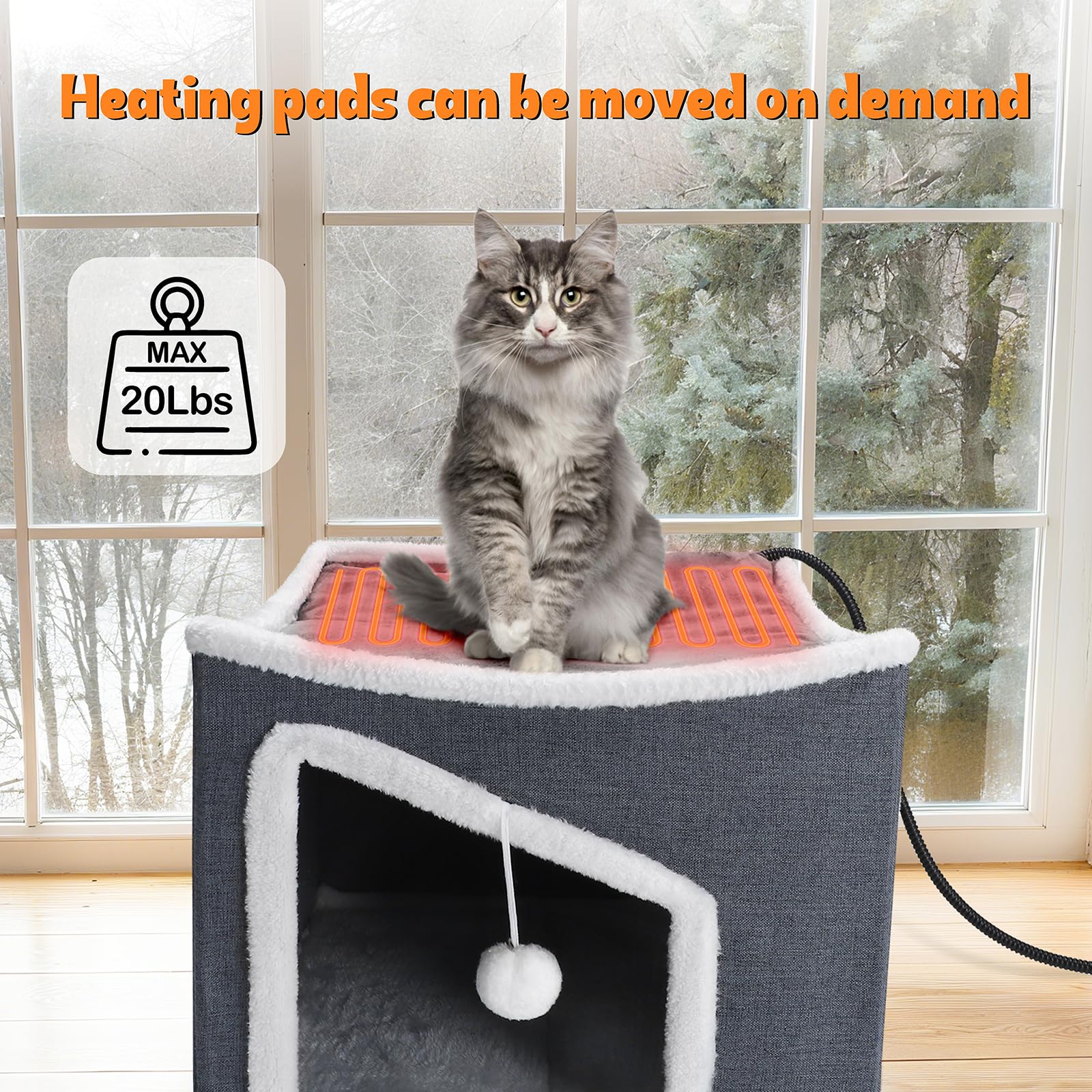 Tovve cat house foldable design enables easy storage and portability.