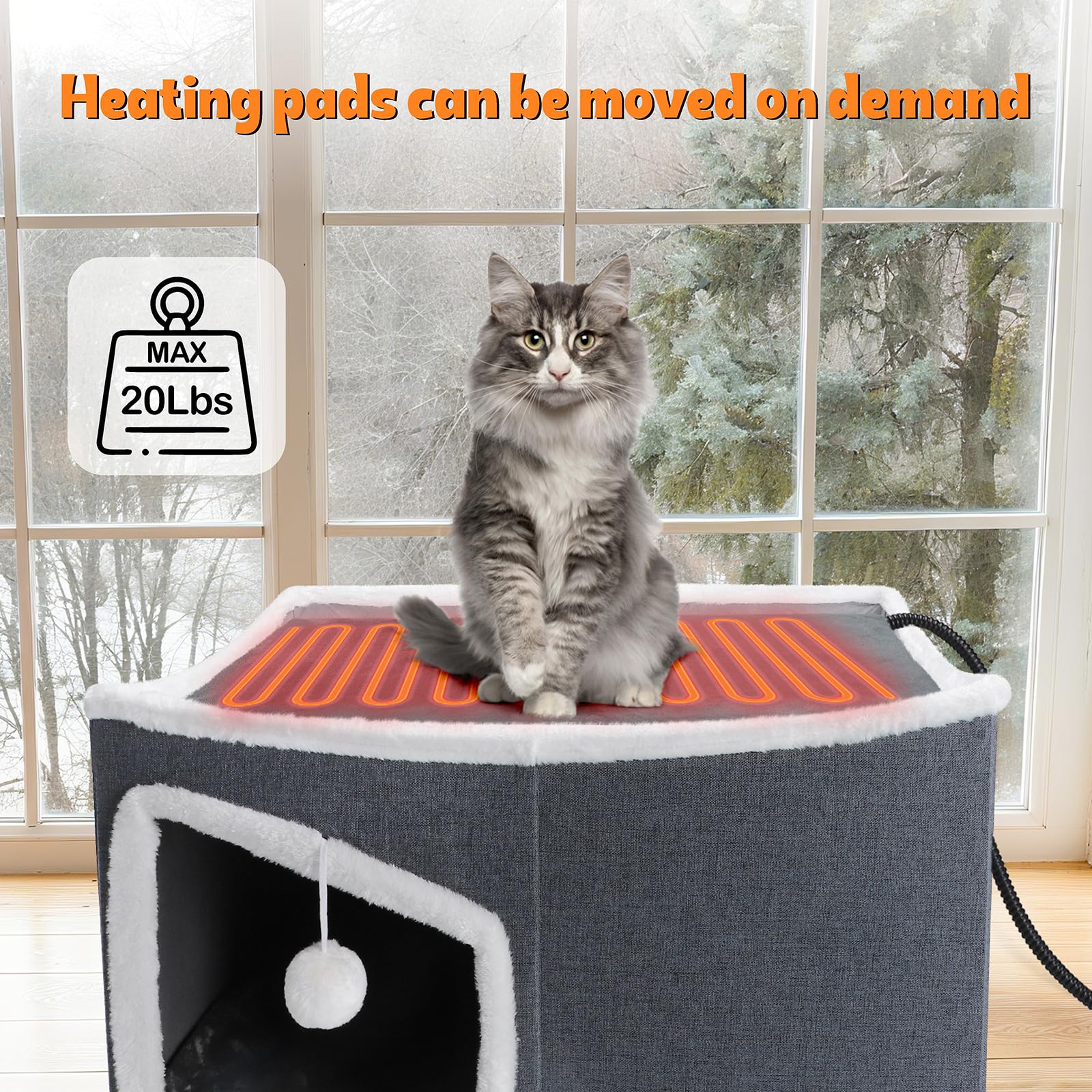 Tovve Fluffy ball hanging adds interactive entertainment during rest