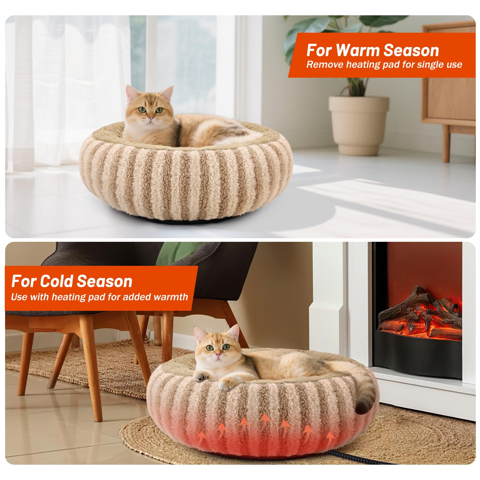 Tovve heated cat bed timer countdown shows energy saving capability