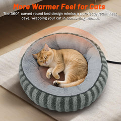 Tovve heated cat bed inside view highlights nest walls for snuggling