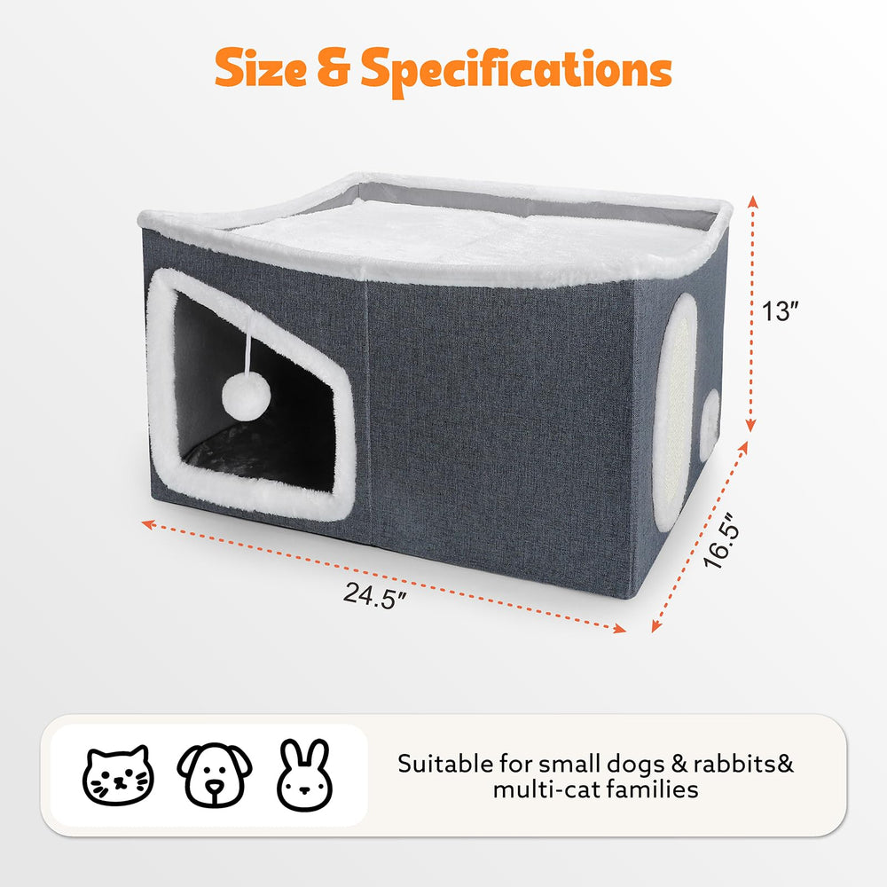 Tovve Heated Cat House interior offers roomy comfort and relaxed naps