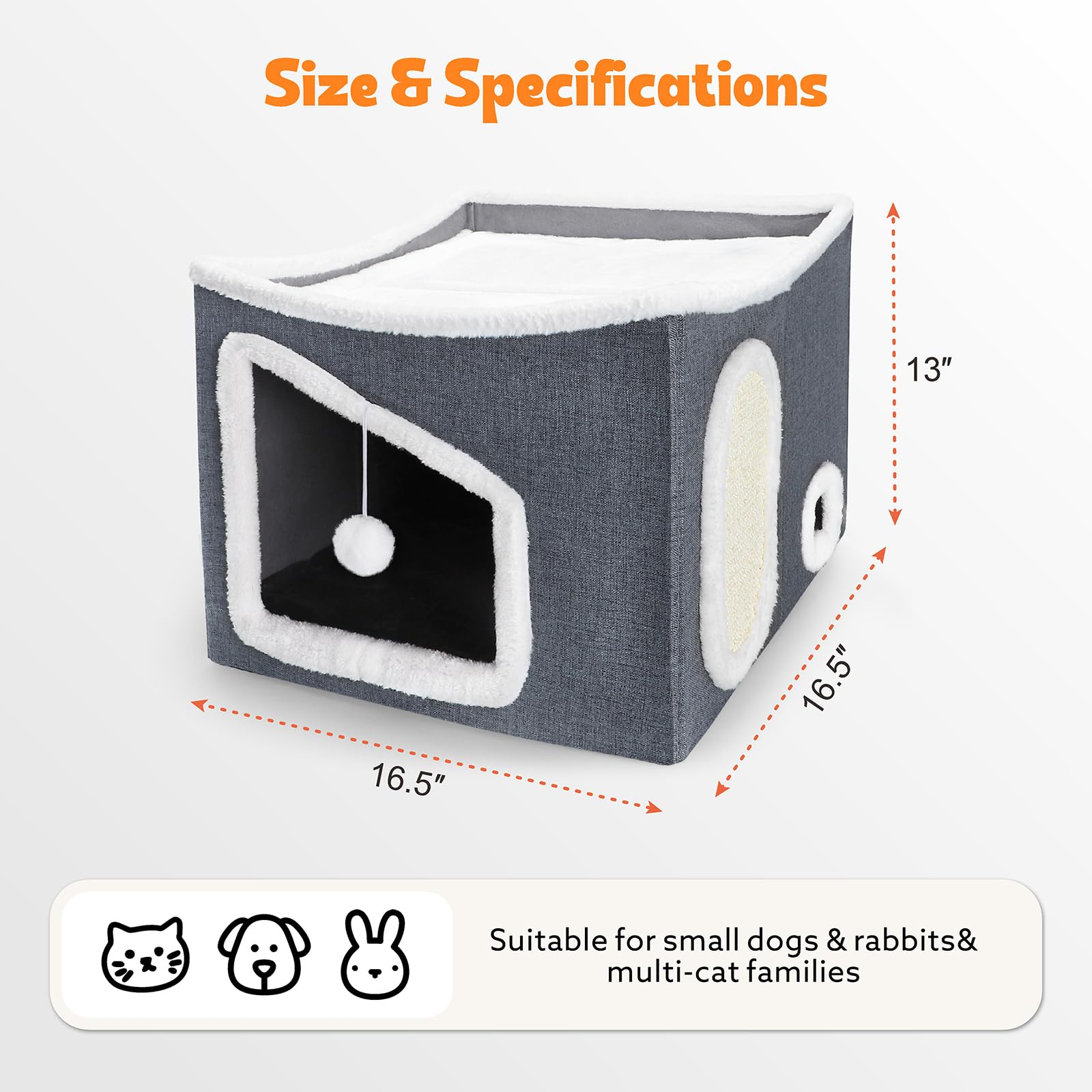 Tovve heated cat house top platform adds extra lounging space for naps.