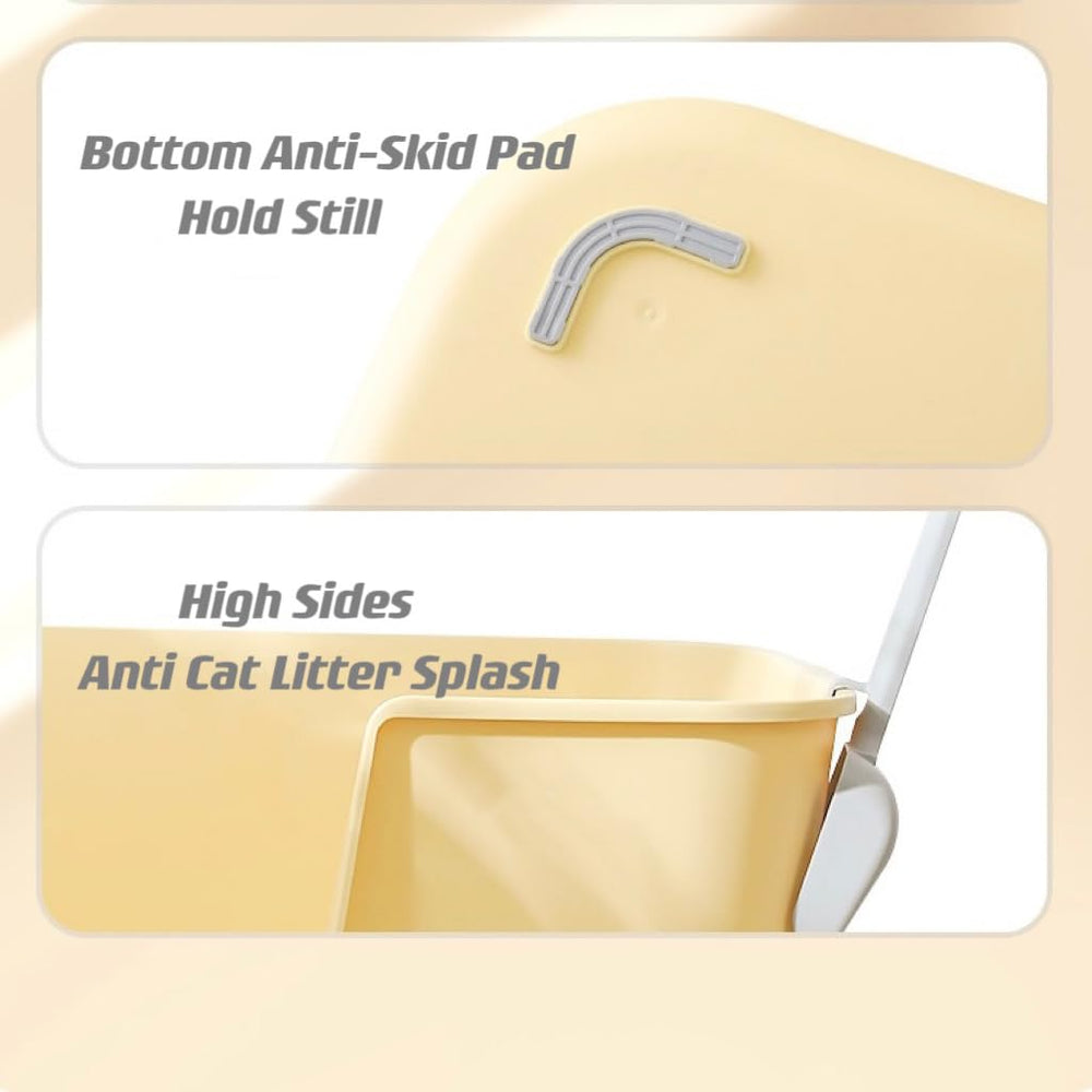 TownTime Extra Large Kitty Litter Box non-slip pad keeps the base stable.
